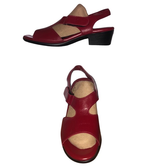 SAS Red Heeled Sandals Woman’s 8.5N - Picture 2 of 12
